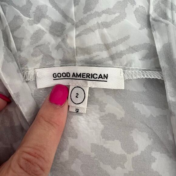 Good American Icy Leopard Print Windbreaker Jacket Packable Y2K Chic Size M NWT - Picture 7 of 16